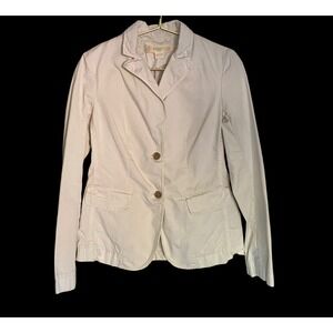 J Crew Weathered Chino Classic Twill Blazer Jacket Beige Women Size M